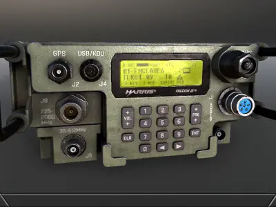 Military radio Low-poly 3D model