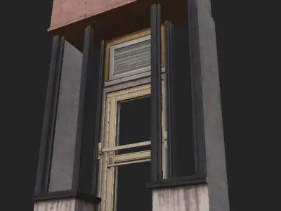 Shopfront Brooklyn Single Central Alcove Low-poly 3D model