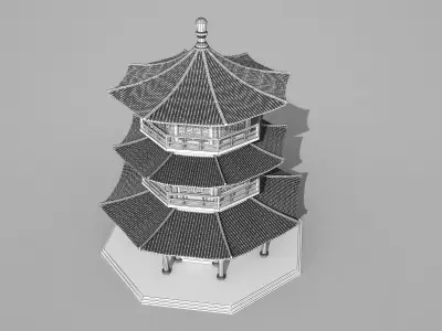 Chinese temple 3D model
