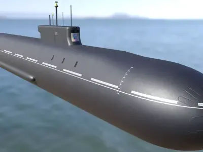 Ballistic Submarine class BOREI-II Low-poly 3D model