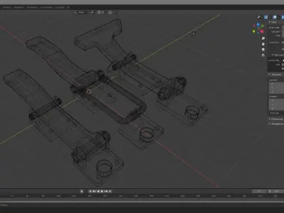Custom Hardware Latch Set 3D model