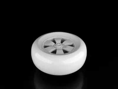 Non-textured Car Wheel Free 3D model