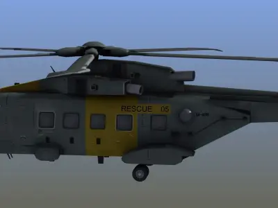 AW101 Merlin Rescue LD1 Low-poly 3D model