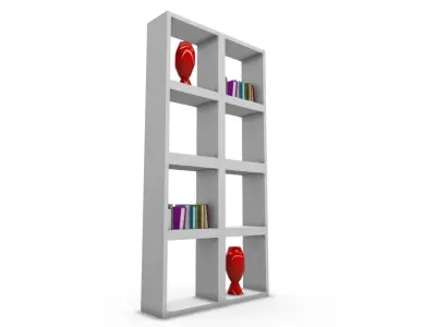 Decorated Shelve Medium SHC Quick Office LM Low-poly 3D model