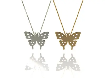 minimalist animal butterfly pendant Free 3D print model