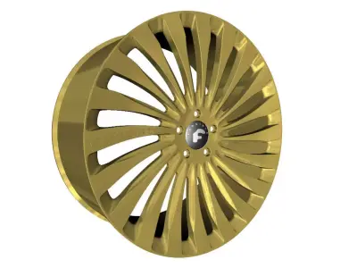 Wheel Model Forgiato Autonomo-M Gold 3D model