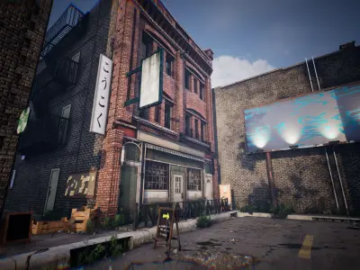 Urban Billboard Prop Pack  40 Assets Low-poly 3D model