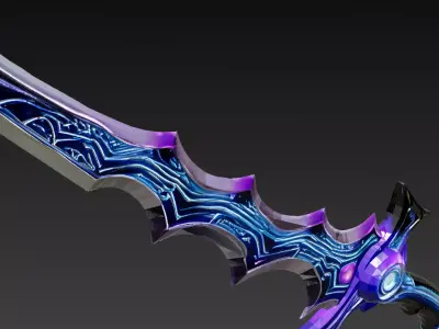 Cartoon Cyber Kris Sword PBR 3D Model Low-poly 3D model