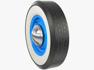 Retro Car Wheel V2 3D model
