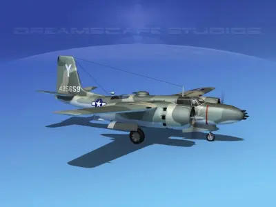 Douglas A-26B Invader V07 3D model