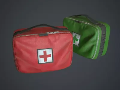 Medkits Bags Fabric Low-poly 3D model