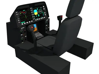 Black Helicopter Cockpit 3D model