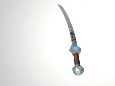 Blue Ruby Blade Free low-poly 3D model