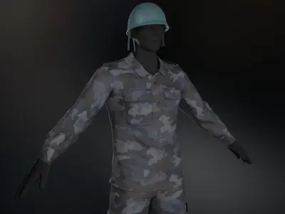 10 Army Outfit Camouflage  Low-poly 3D model
