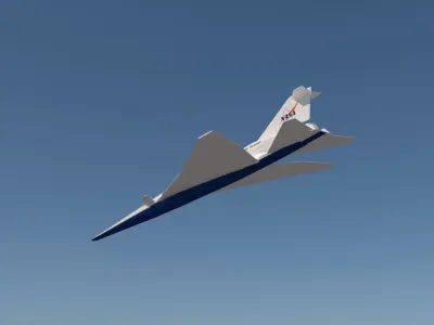 X-59 QueSST Supersonic jet Low-poly 3D model