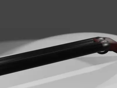 Twobarrel gun Low-poly 3D model
