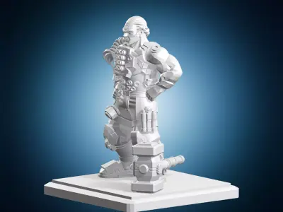 Sci-Fi Mechanic Engineer With Hammer 3D print model