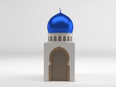 Mosque with dome 3D model