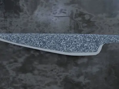 Rustic Damascus Steel Knife Free 3D model