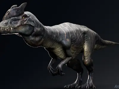 Dinosaur - Hybrid Dilophosaurus Unreal Engine Project Low-poly 3D model