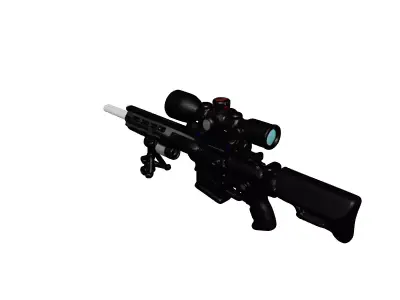 Futuristic Sniper Rifle with Scope 3D model