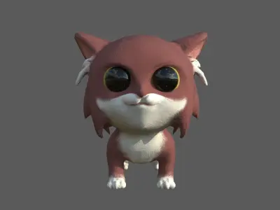 CatMac cat with big eyes Free low-poly 3D model