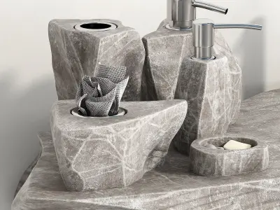 Washing stone bathroom 3D model