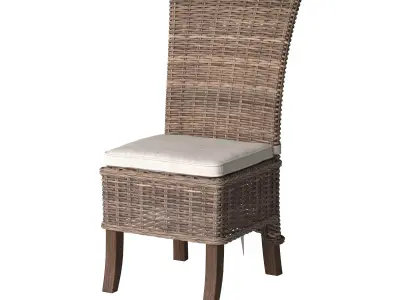 Rattan Chair with Bow 3D model