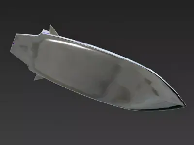 Neon-Surge Cyberpunk Surfboard 3D Model Low-poly 3D model