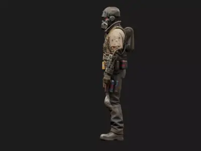 Tactical Hazmat Operator Low-poly 3D model