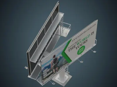 Billboard 2B Low-poly 3D model