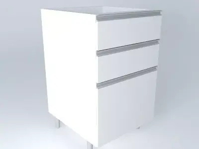 Counter with drawer and two drawers Free 3D model