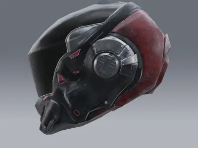 lowpoly scifi helmet Free low-poly 3D model