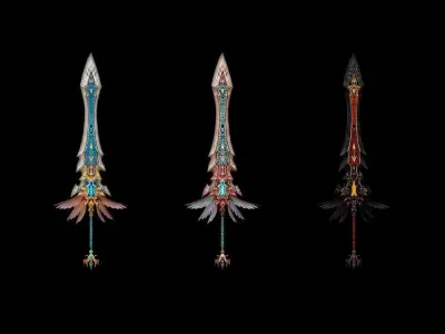 Angel Big Sword Low-poly 3D model