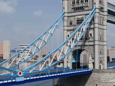Bridge London Tower - Historic Landmark Low-poly 3D model