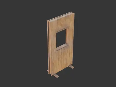 Plywood booth Low-poly 3D model