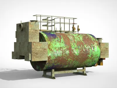 Commercial Gas Oil water heater 3D model
