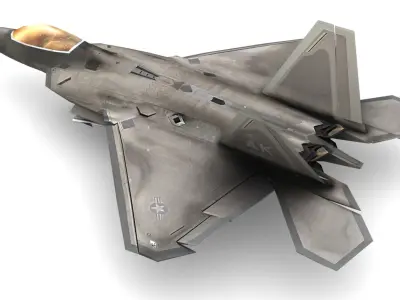 Raptor F22 Low-poly 3D model