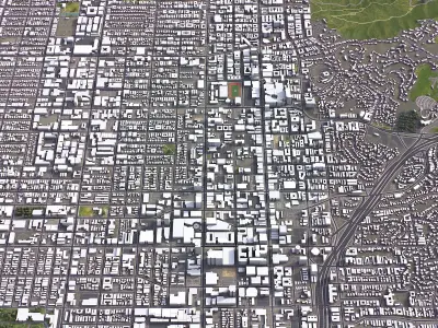 Hollywood - 3D City Low-poly 3D model