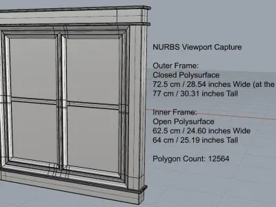 Small Square Window Free 3D model