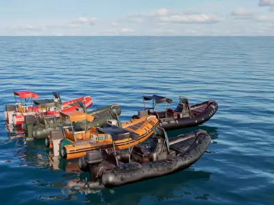 Inflatable boats collection 3D model