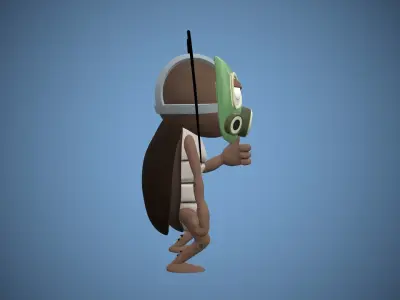 Bug cockroach in a gas mask High Poly 3D Model 3D model