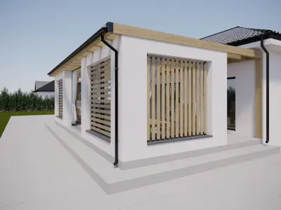  Wooden Alcove in Garden House 3D model