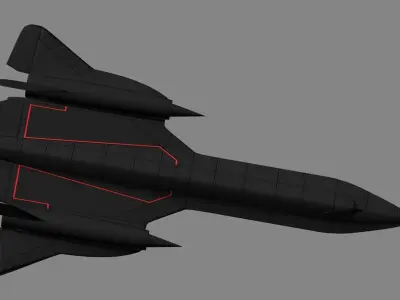 Lockheed SR-71 Blackbird Low-poly 3D model