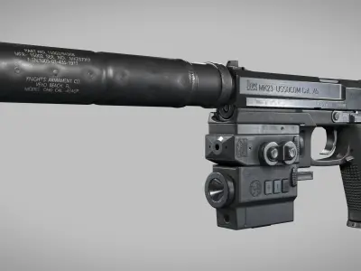 Heckler Koch MK23 USSOCOM Low-poly 3D model