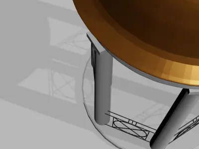 rotunda clock tower with golden dome 3D model