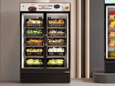 commercial display refrigerator of shops Low-poly 3D model