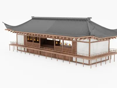 JAPAN TRADITIONAL BUILDING Low-poly 3D model