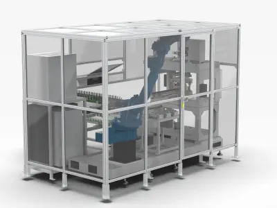 Automatic Industry Parts Water Cutting and Punching Line 3D model