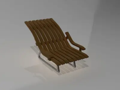 Modern Wood Chair  Free low-poly 3D model